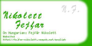 nikolett fejfar business card